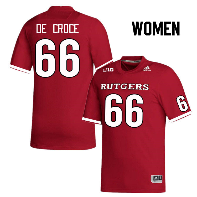 Women #66 Joe De Croce Rutgers Scarlet Knights College Football Jerseys Stitched Sale-Scarlet